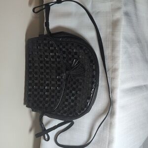 Black Leather Crossbody Bag